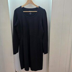 Duluth Trading Co Black Long Sleeve Knit Dress Women’s Size M Rayon Blend